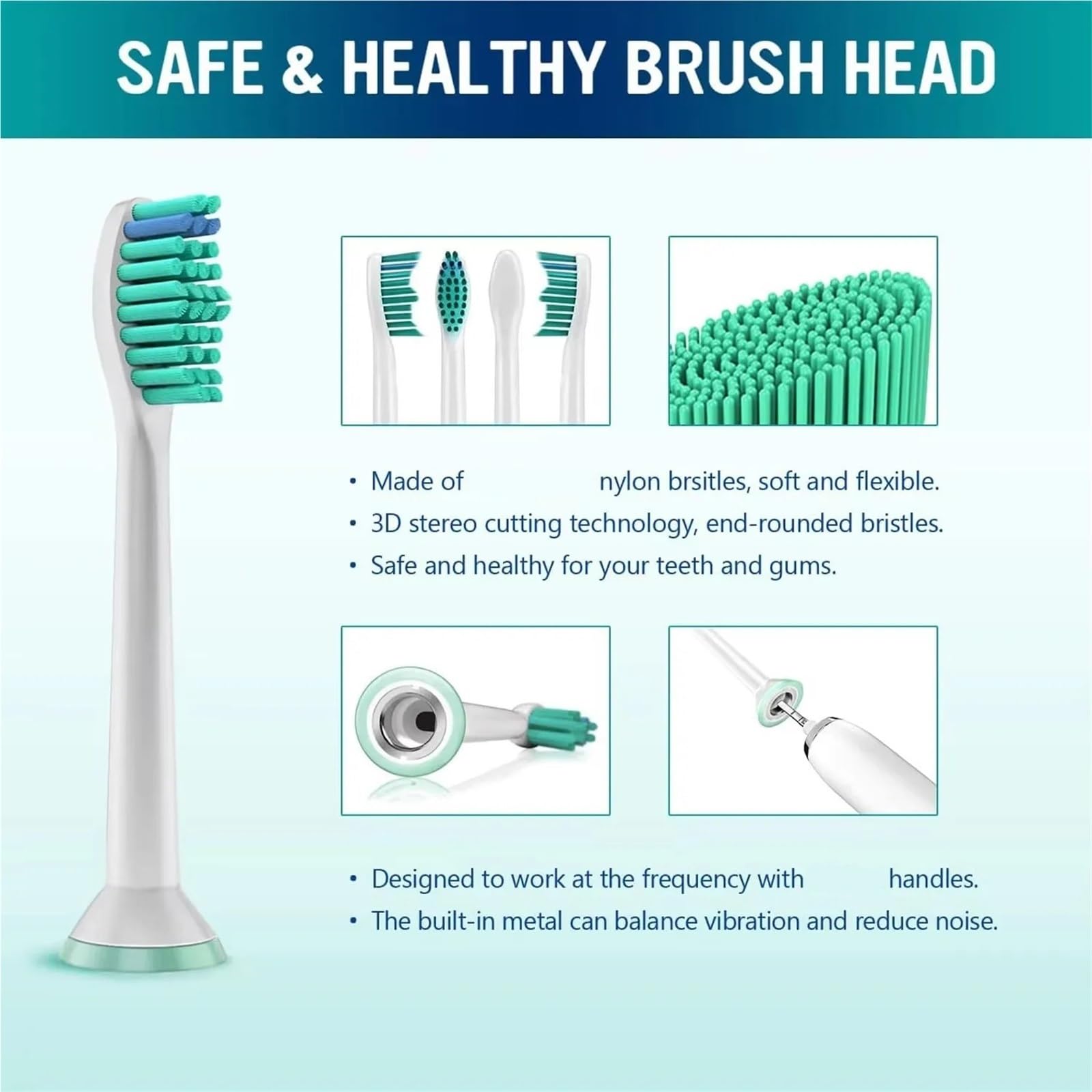 Testine spazzolino, compatibile con Philips, 1100 2100 4100 4300