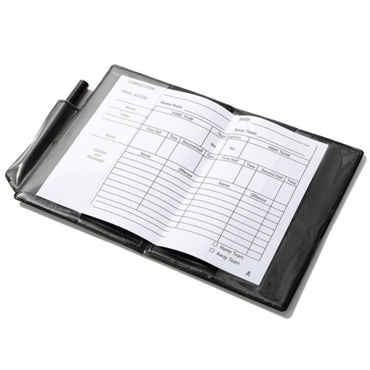 Abaodam 4 Pack Soccer Referee Warning Cards Red Yellow Pencil Score Pad Leather Wallet