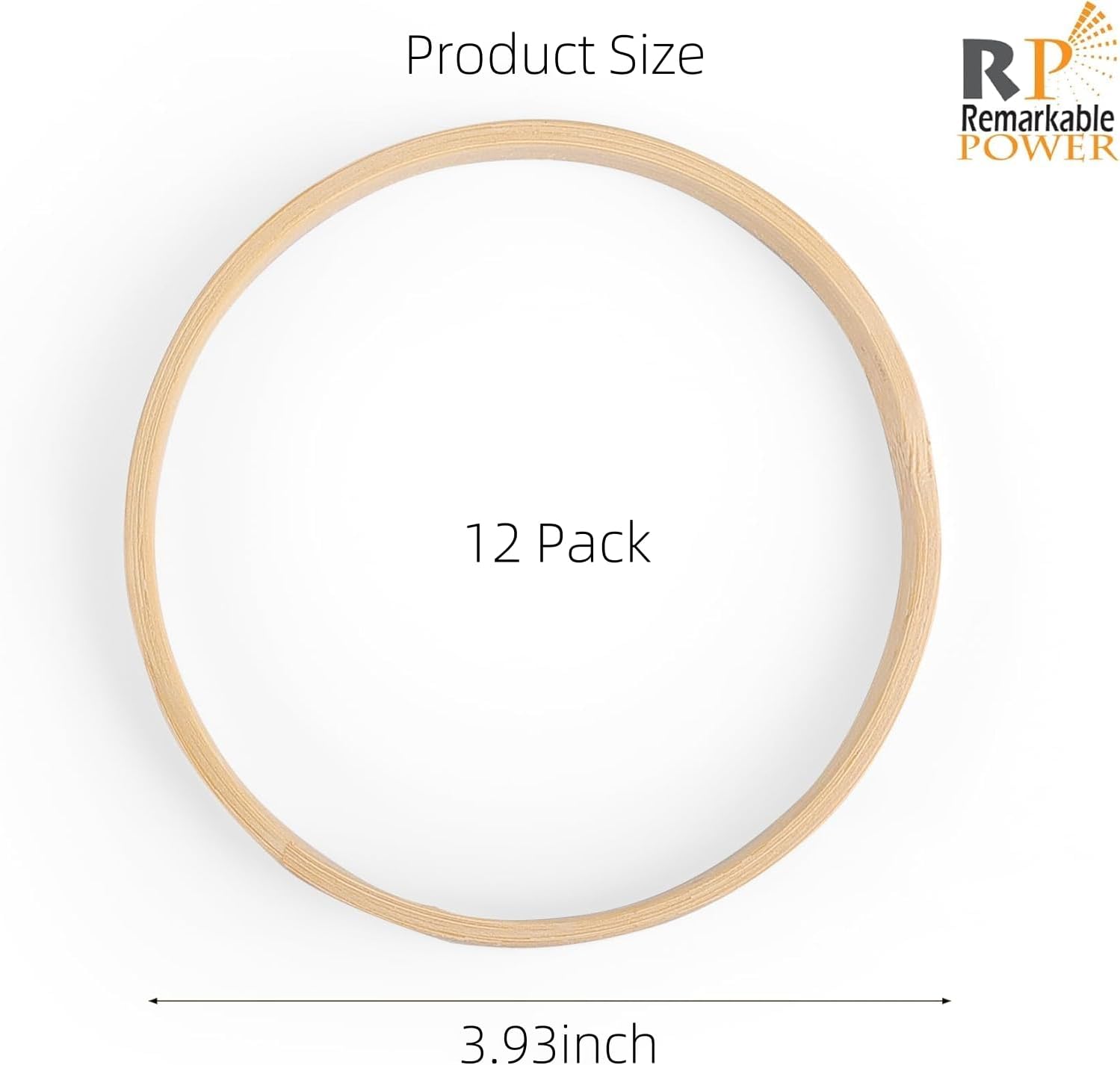 RP Remarkable Power, 12 Pack 4 Inch Bamboo Floral Hoop Mini Wreath Frames Embroidery Rings for DIY Dream Catcher Crafts