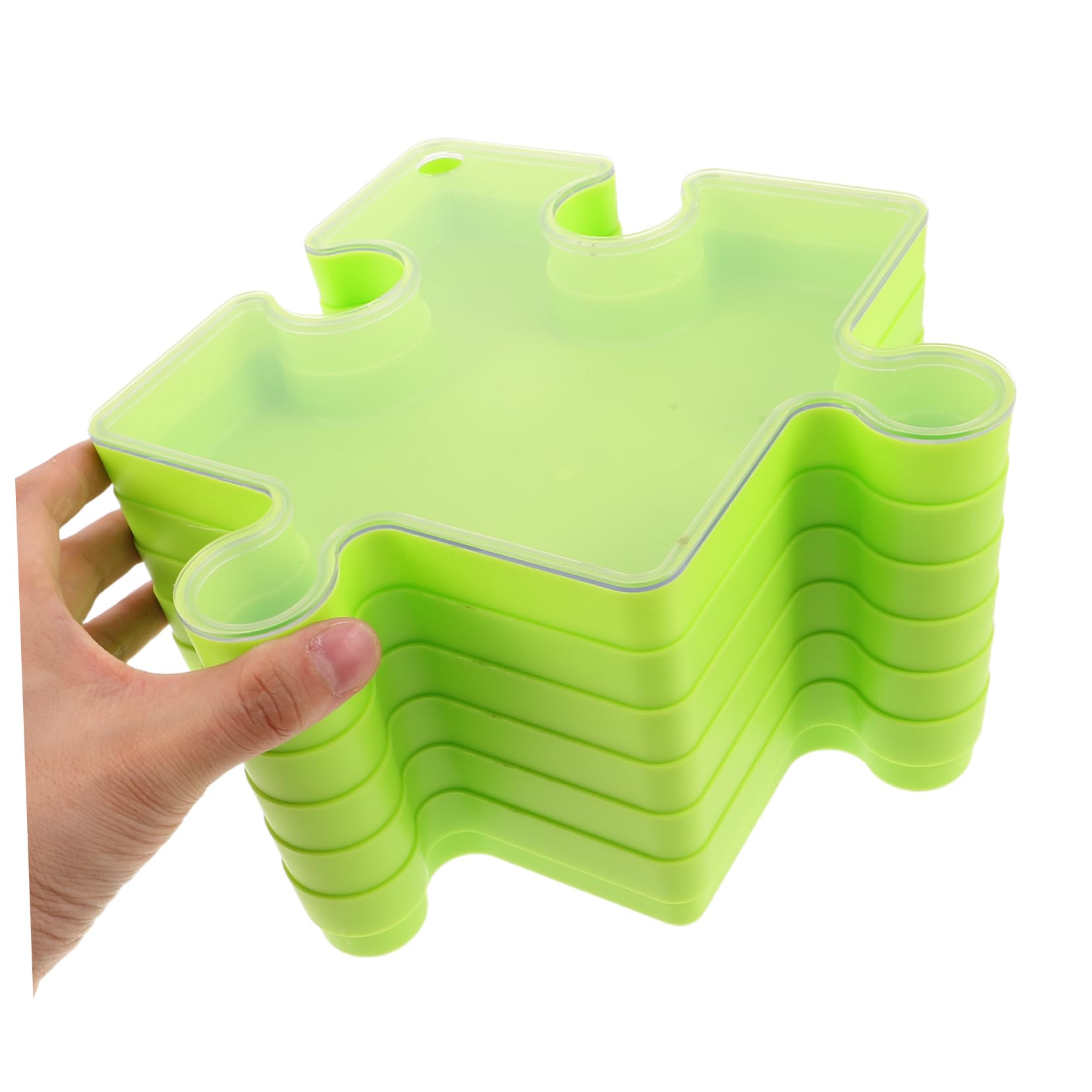 Organisateur de Puzzle 6 Pièces en Plastique Vert pour Garçon et Filles