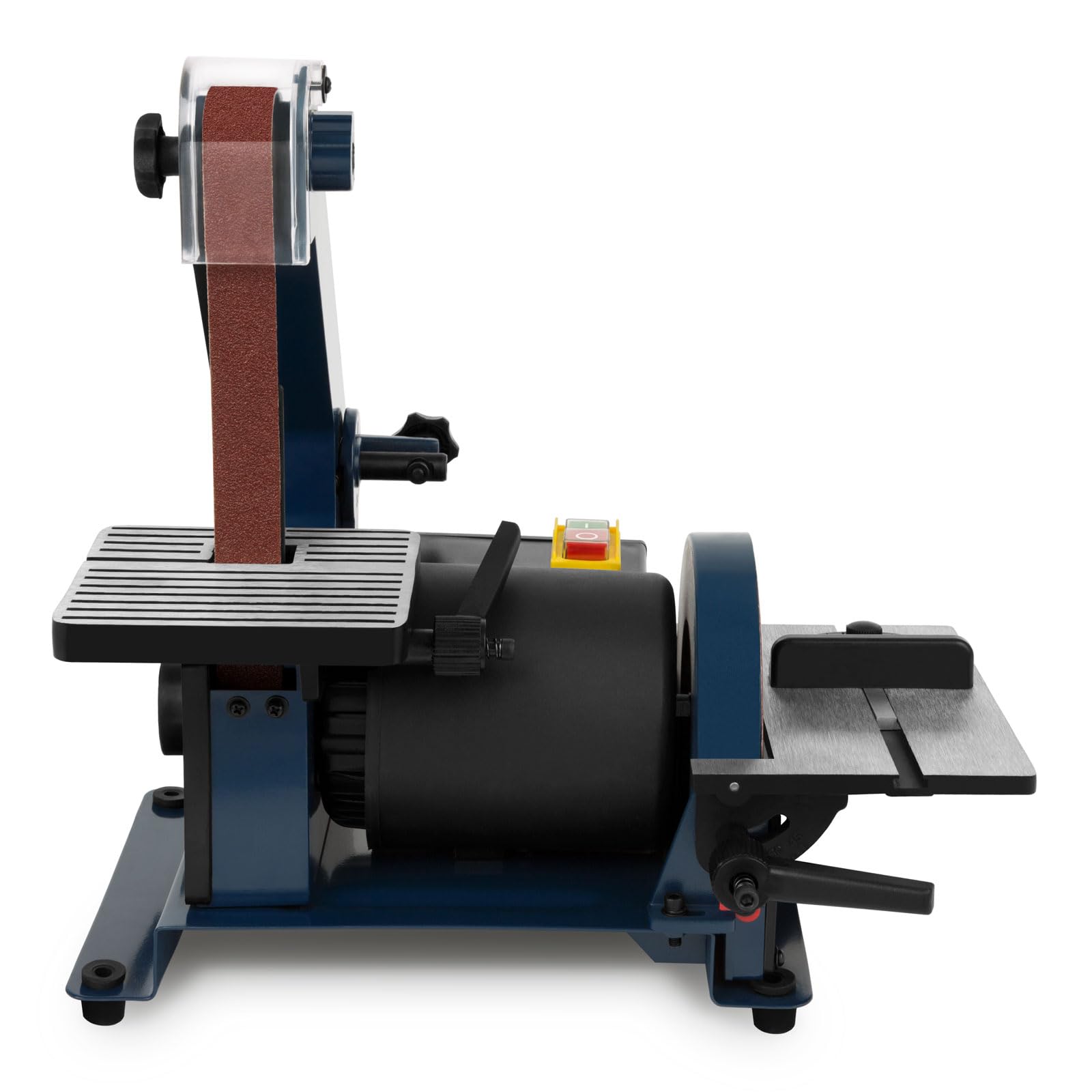 EBERTH Schleifmaschine Bandschleifmaschine Bandschleifer Tellerschleifer Elektrisch 300W (Verstellbare Werkzeugauflage, Verstellbares Schleifband, Antivibrationsfüße, inkl. Schleifpad & Schleifband)