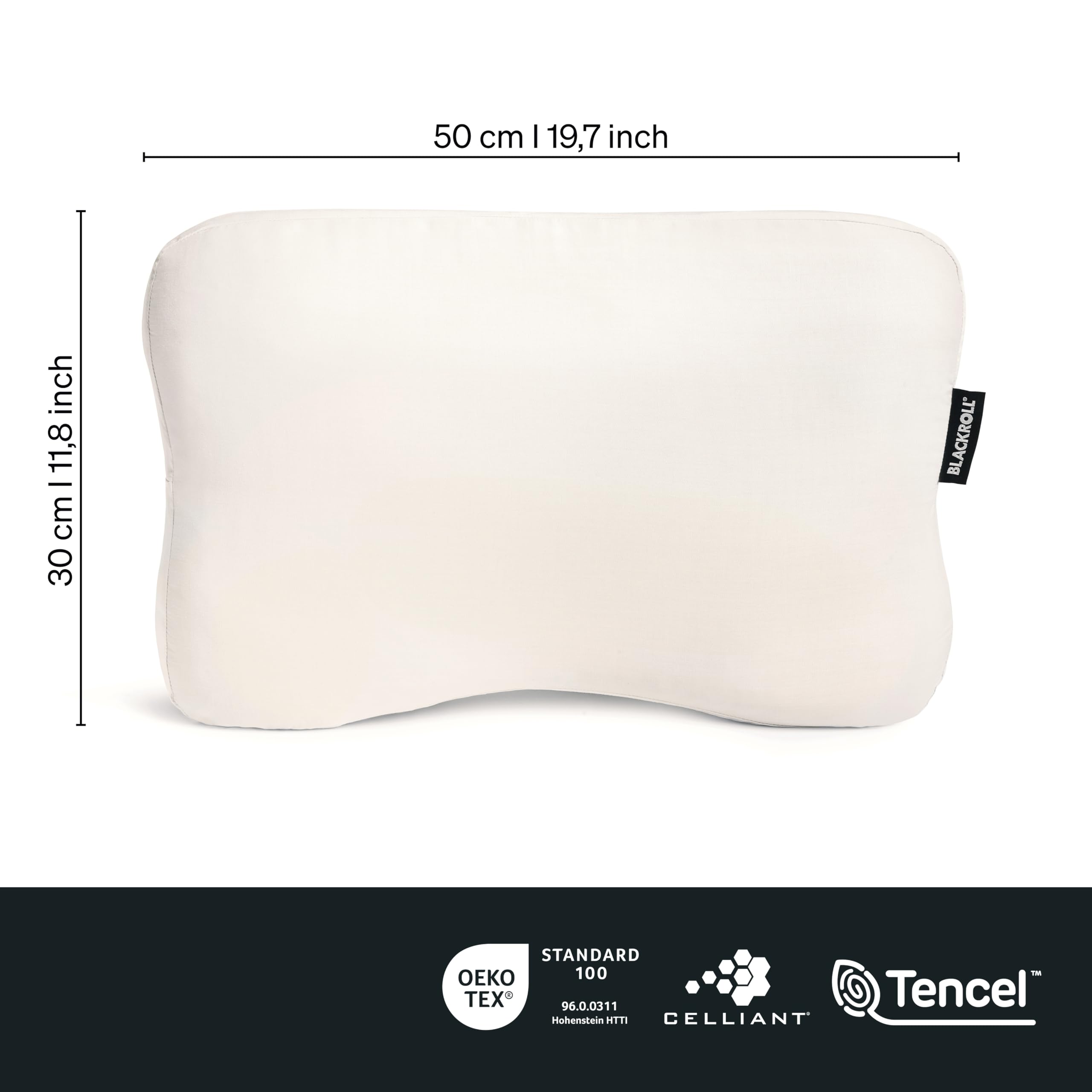 BLACKROLL® Pillow Case Premium Comfort – Funda Ajustada para la Recovery Pillow (50 × 30 cm), Tencel™ Lyocell y CELLIANT®, Efecto refrescante y Transpirable