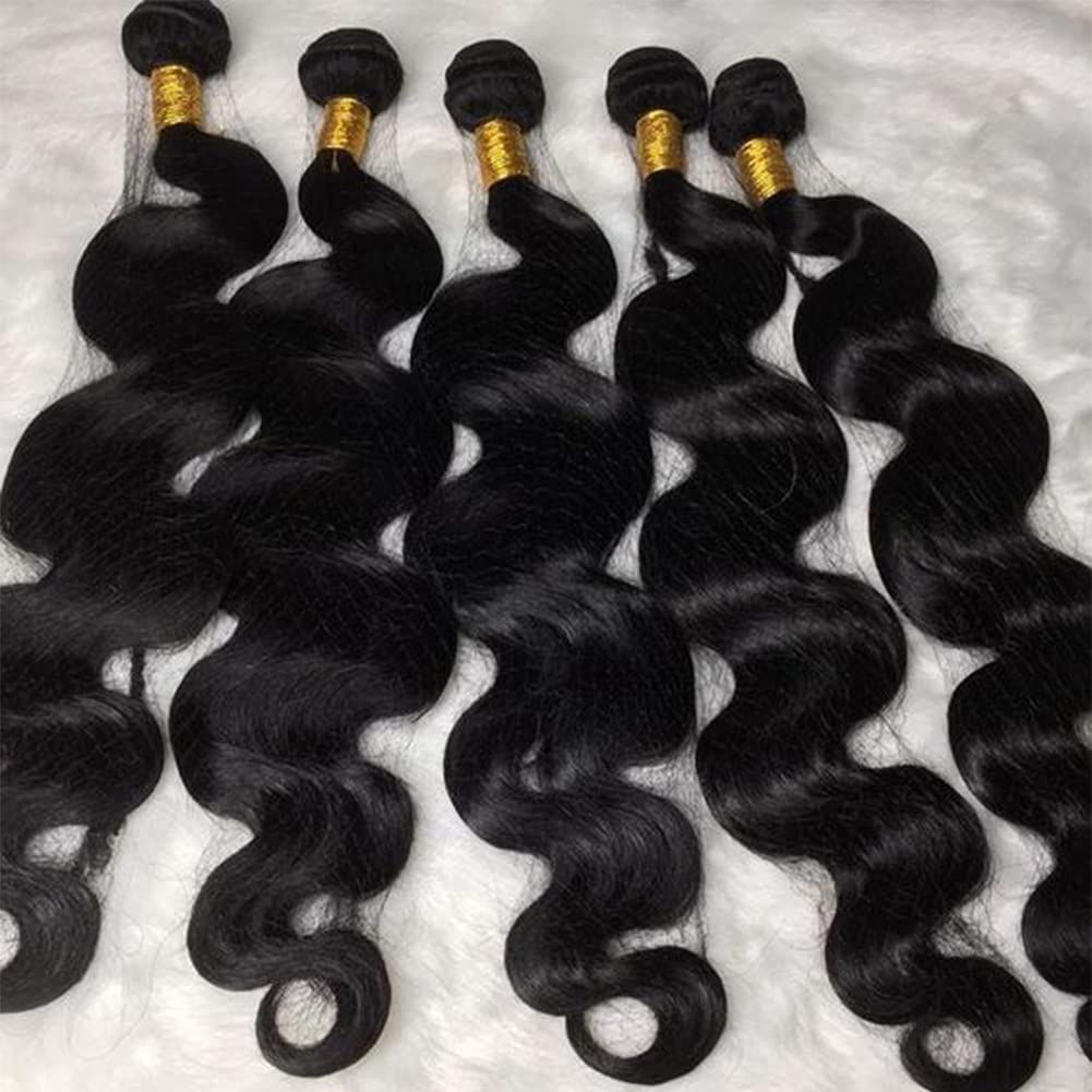 Paquetes De Cabello Humano Natural Ondulado 20 22 24 Pulgadas Wavy Human Hair Bundles Cabello Humano Brasileño Para Las Vacaciones 3 Paquete (Total 300 G) Color Natural, Suave Al Tacto