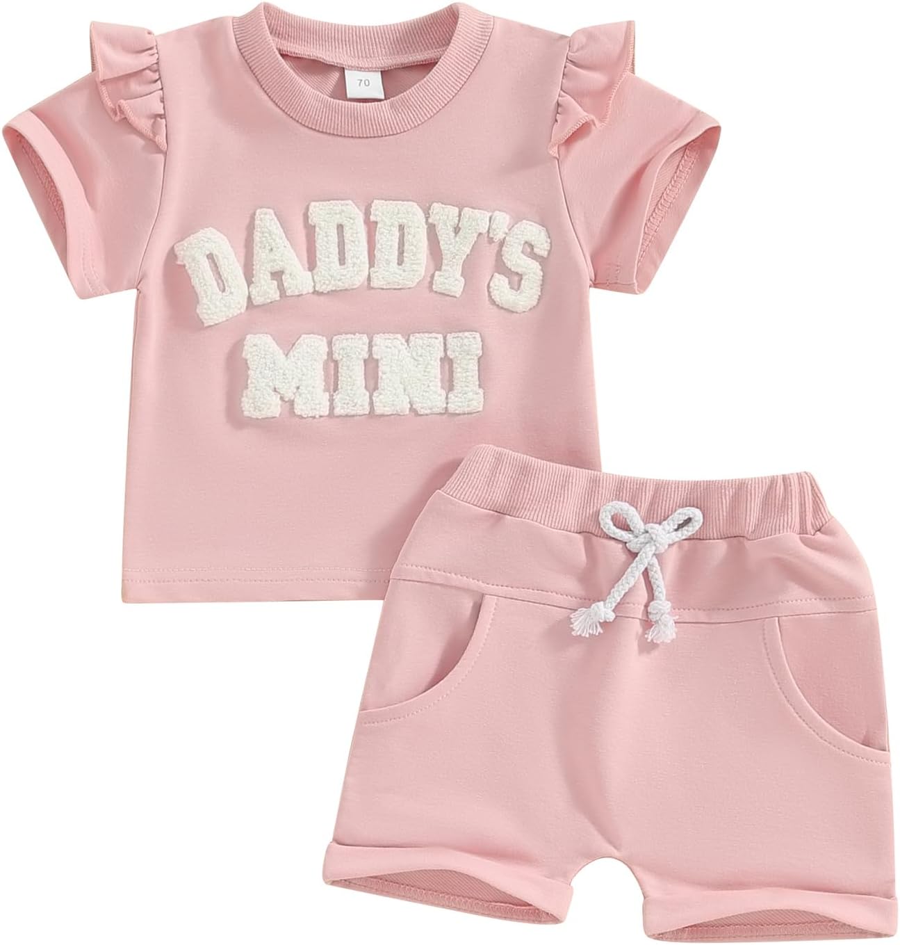 Xeadoffubio Baby Girls' Mother's Day Set Mama's Mini / Girl Best Clothing Set 2-Piece Short Sleeve Crew Neck Funny Letter Sweatshirt + Elastic Waist Short Trousers Summer Outfit