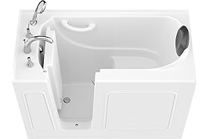 ANZZI Safeguard 53'' Acrylic Walk-In Bathtub with Quick Fill, Shower Head, Low...