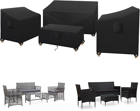 SIRUITON 4-Piece Patio Furniture Covers Waterproof