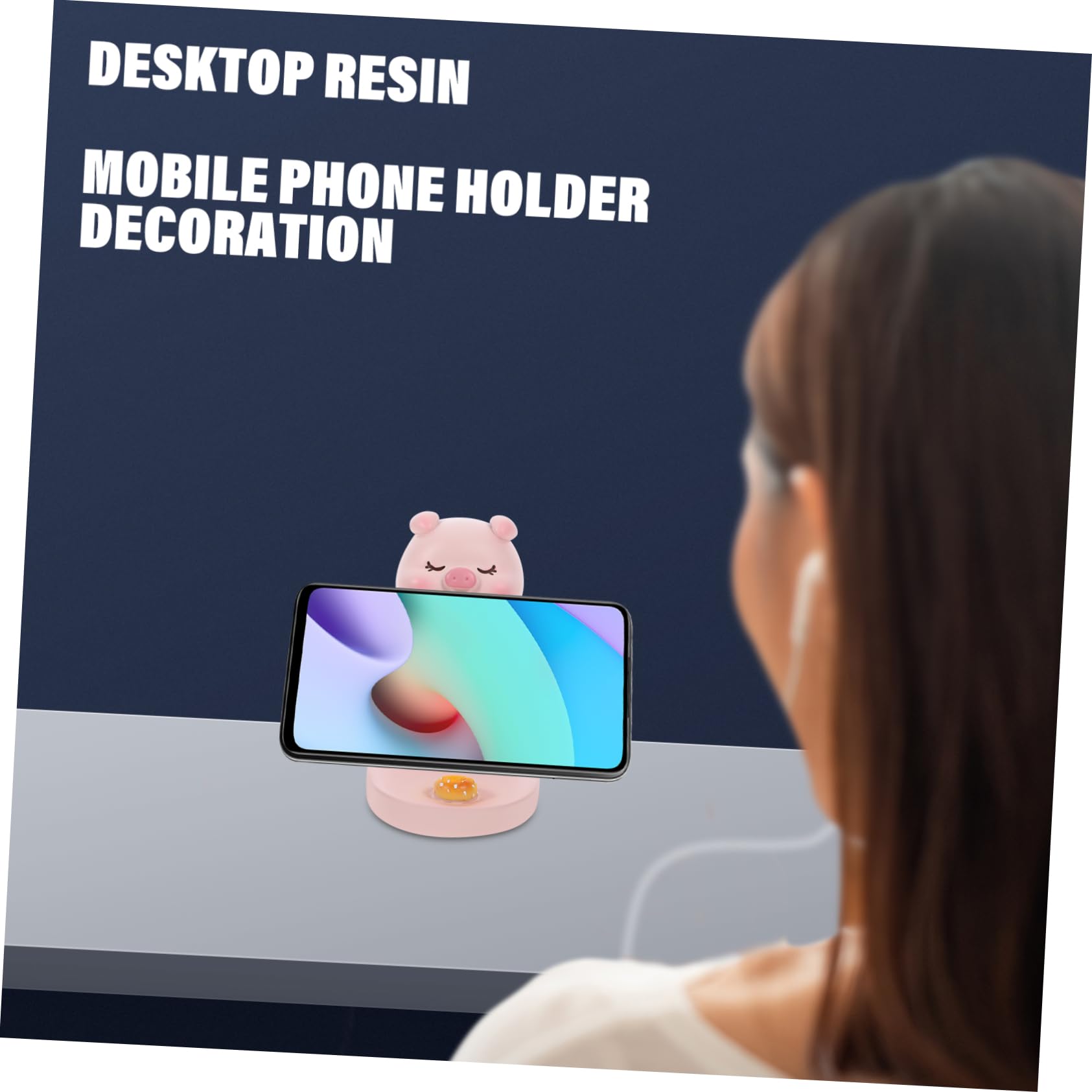 UKCOCO 4pezzi Supporto Per Telefono Da Scrivania Resina Forma Di Animale Design Portatile Con Base Antiscivolo Compatibile Con Smartphone Decorazione Funzionale Per Ufficio e Casa