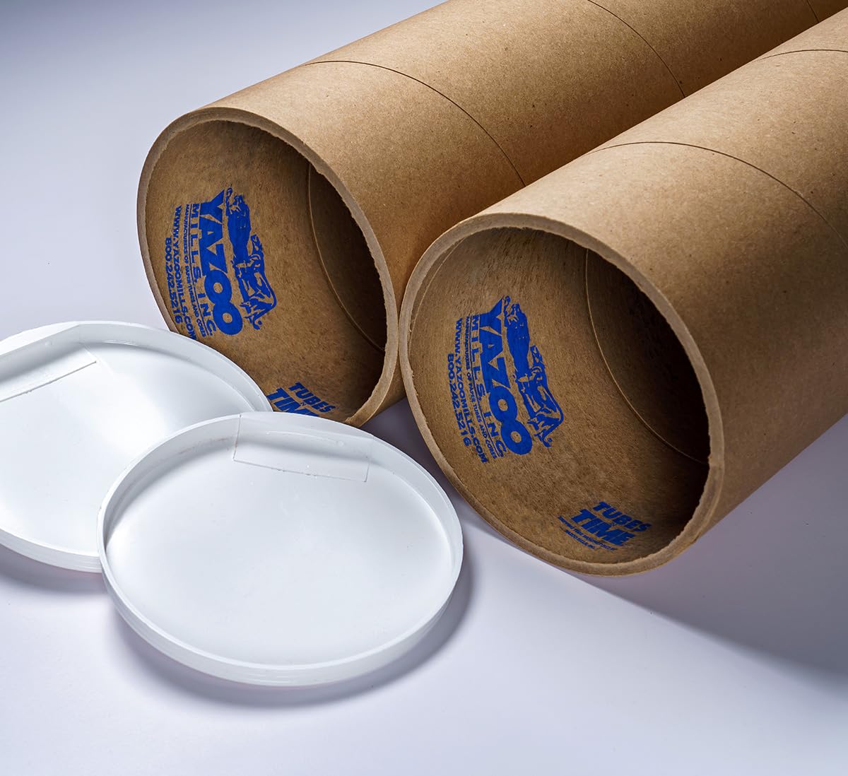 8" x .250 x 48 Extra Heavy Duty Kraft Mailing Tubes with Plugs (Pack of 2)