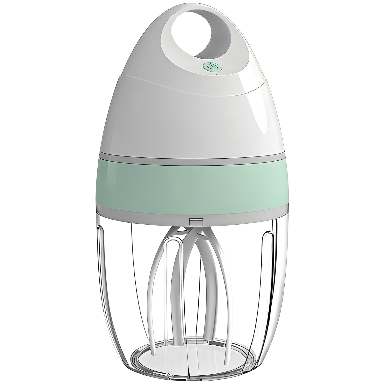 Sbattitore elettrico per uova con ciotola, miscelatore da cucina portatile ricaricabile, montalatte forte, funzionamento con un solo tasto per cuocere, preparare la panna, montare e montare, 24,9 x 14