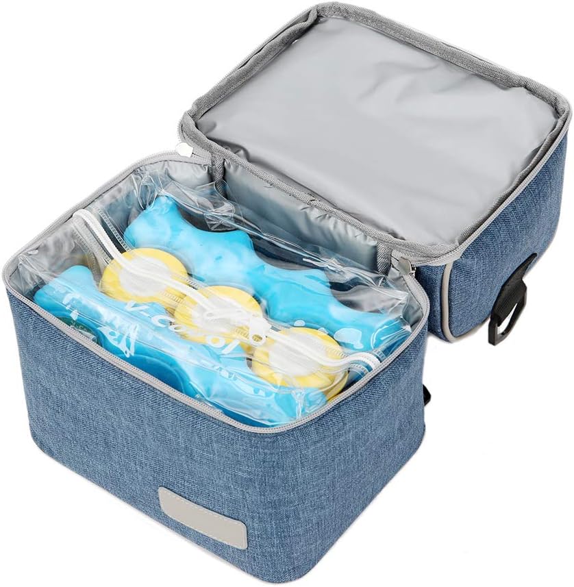 Breast Milk Baby Bottle Cooler Bag/Waterproof Baby Milk Bag Freezer/Mommy Travel Backpack/Portable Thermal Insulated Lunch Box for Women Men Large Capacity Handbag