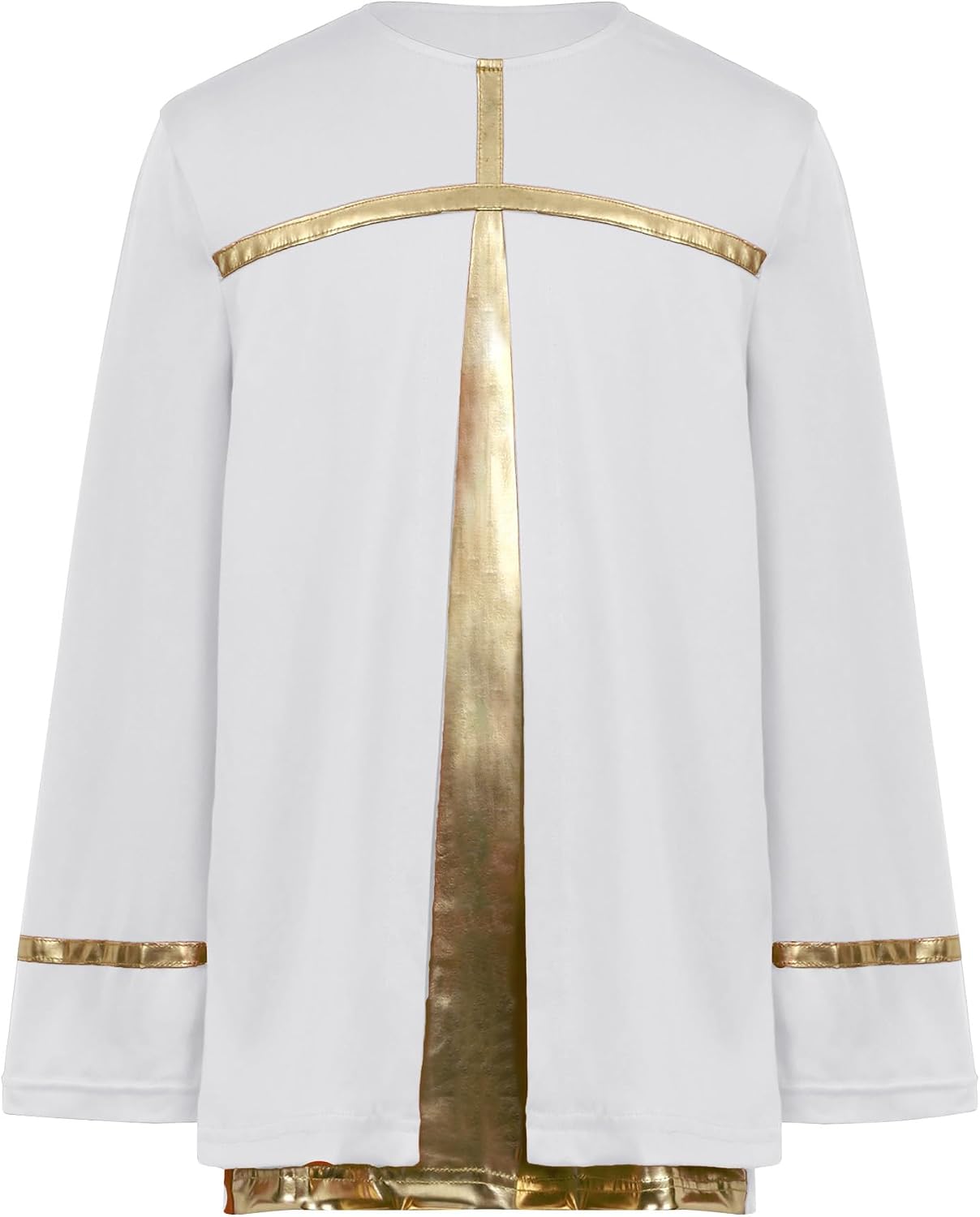 Linjinx Kids Boys Liturgical Worship Praise Dance Top Color Block Metallic Long Sleeve Pullover Shirts Dancewear