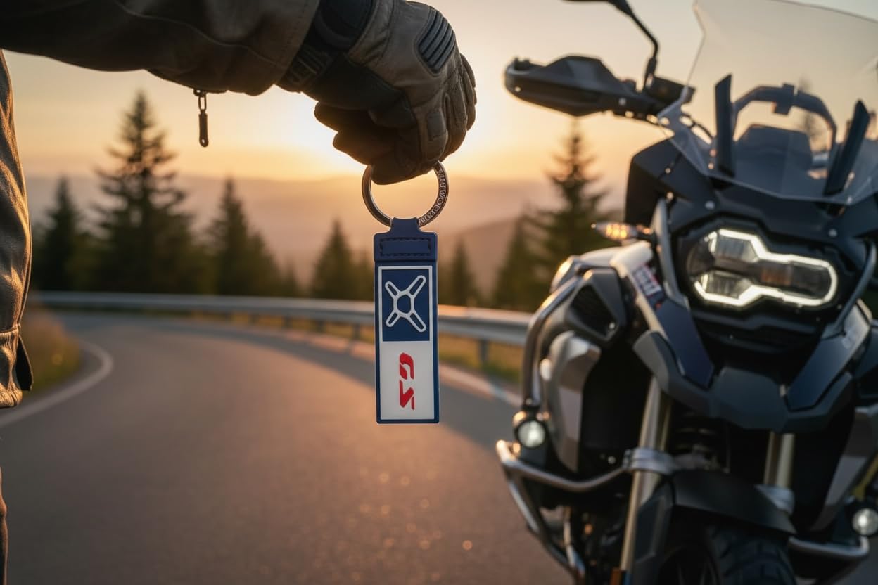 BMW Llavero Original M Motorsport con Logo GS, Nylon Resistente, Anilla Metálica, Diseño Deportivo, Negro y Blanco - 4