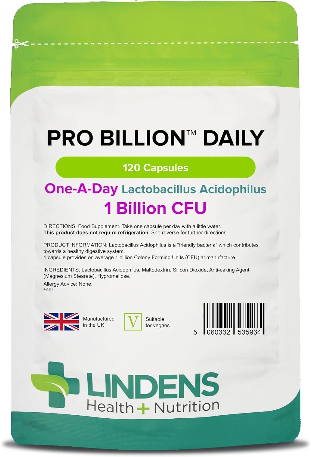 Lindens Pro Billion Daily 1bn CFU – 120 Capsules