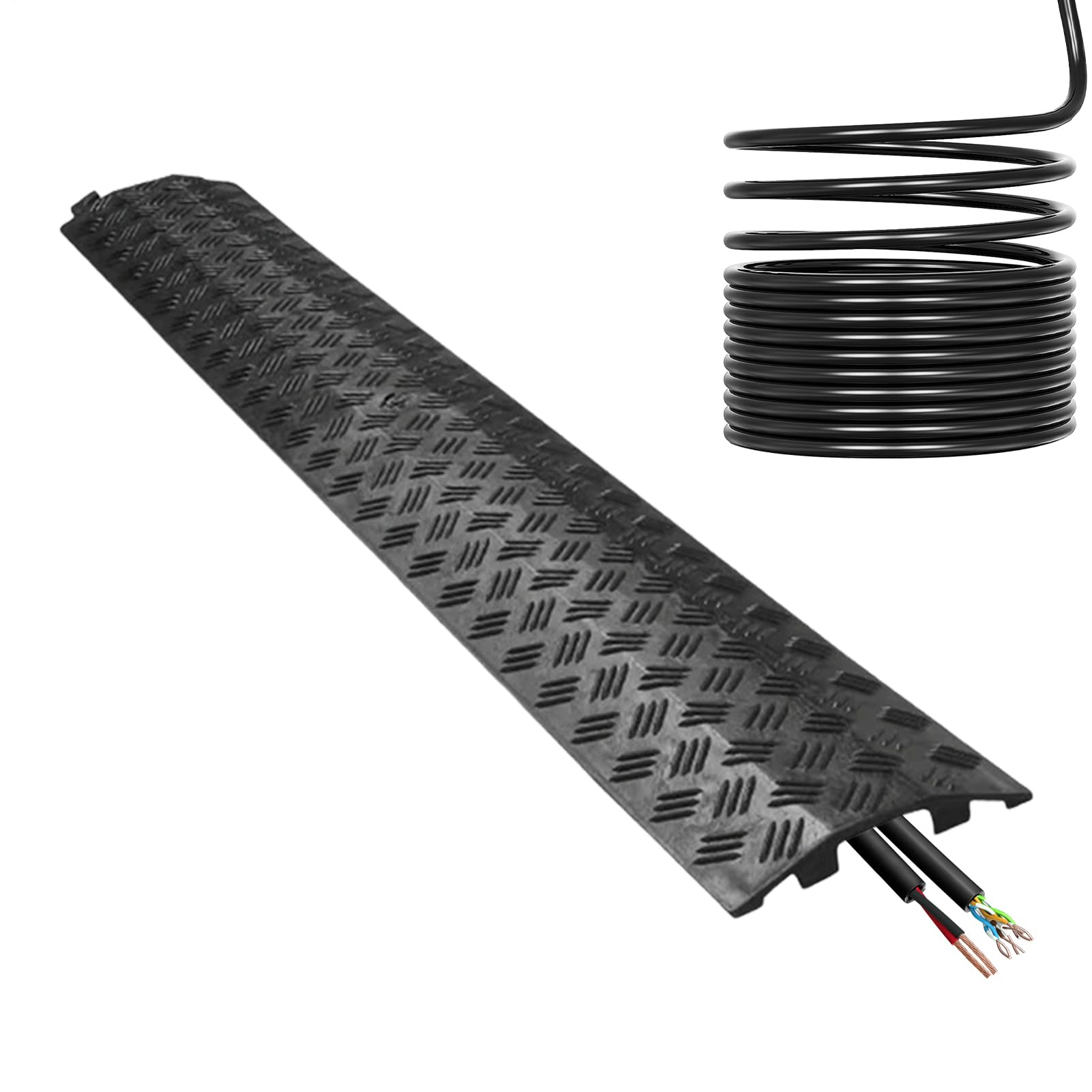 Rampas de Protección para Cables Protector de Suelo para Cables de | Cubierta Para Cable De Oficina Para En Exterior Entrada Acera Jardín Oficina Hotel Carretera Y