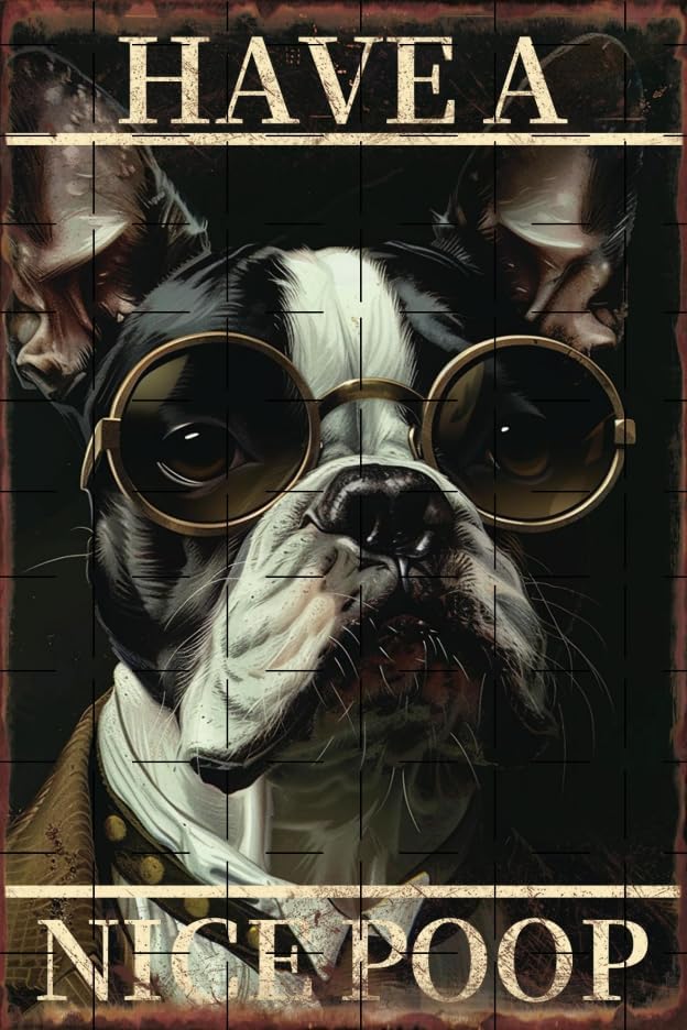 Letrero de metal retro con texto en inglés "Have a Nice Poop" para baño, decoración de pared retro, bares, restaurantes, cafeterías, oficina,