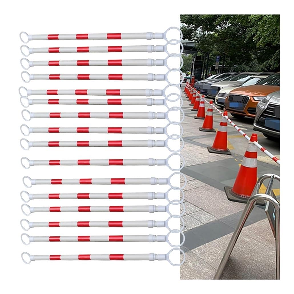 SGKOMN Reflective Expandable Traffic Cone Barrier Bar, Adjustable 5.2 ft to 9.8 ft, Retractable Safety Cones for Parking Lots, Emergency Road Use, 1.6-3m-16pcs