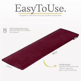 Qomfor Microwave Heating Pad - Large Microwavable Wheat Bag Heat Pack for Neck and Shoulders, Pain Relief, Back Pain, Arthritis, Period Cramps - Reusable Lavender Heating Pad (Bordeaux)