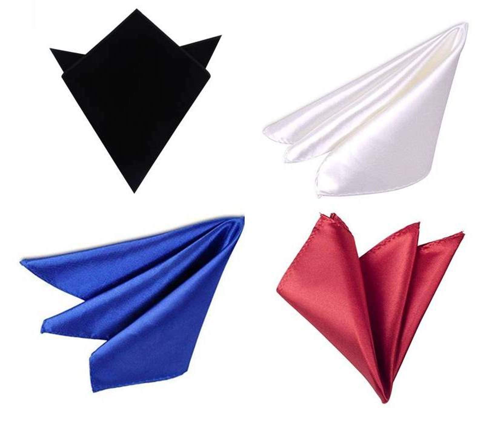 VOICIPremium Pocket Square microfiber Men Plain Satin Wedding Handkerchief Pocket Square 4 pcs combo