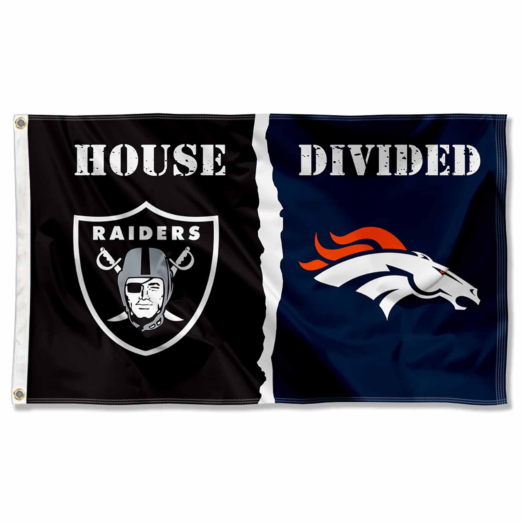 Bannière de rivalité Raiders and Broncos drapeau haut de gamme brodé