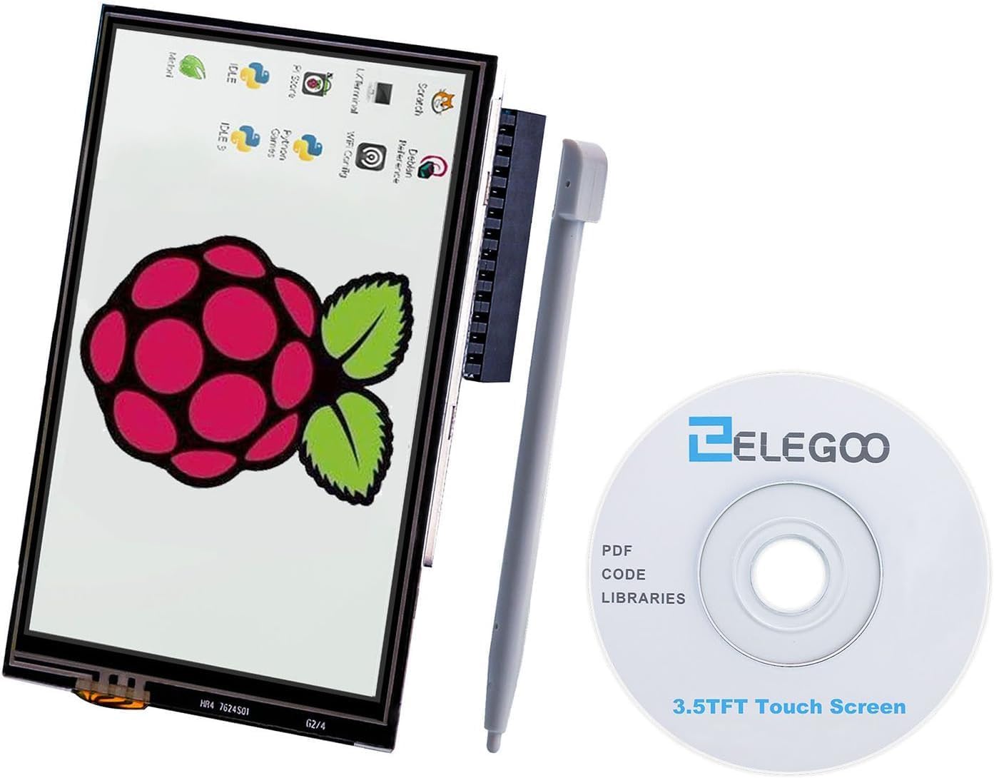 3.5 Inch LCD Raspberry Pi Touch Screen, 480x320 TFT Display for Raspberry Pi A, A+, B, B+, 2B, 3B, 3B+,3A+,4B, 5B, Zero, Zero W, and Zero 2 W, SPl interface with Touch Pen SC06