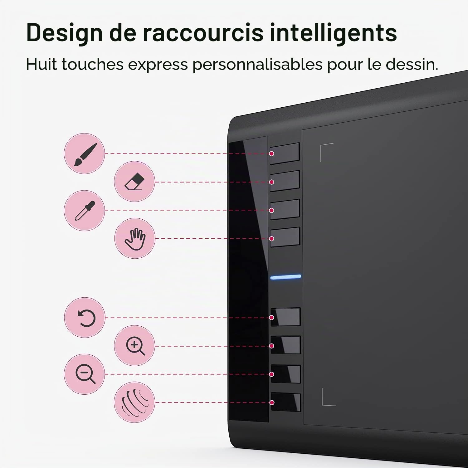 UGEE M708 Tablette Graphique 10x6 Pouces 8192 Niveaux Stylet