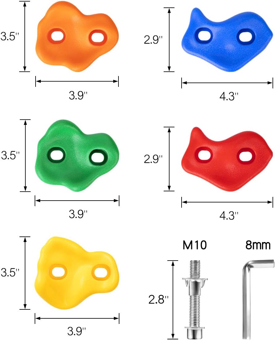 SEKKVY 25 Rock Climbing Holds for Kids, Climbing Rocks for Indoor Outdoor Play Set, Rock Wall Grips Kit with 2 Inch Mounting Hardware : Toys & Games