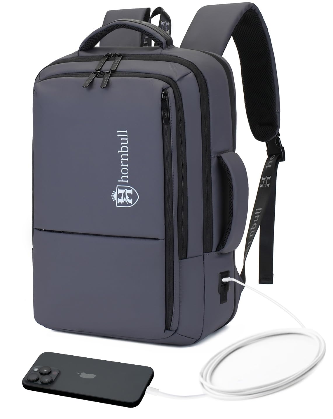 hornbull Zurich Backpack 42L Office Travel 17 inch Laptop Backpack 3 in 1 Expandable & Convertible USB & Type-C Port Water-resistant Multi Compartment Overnight Backpack for Men-picture-38