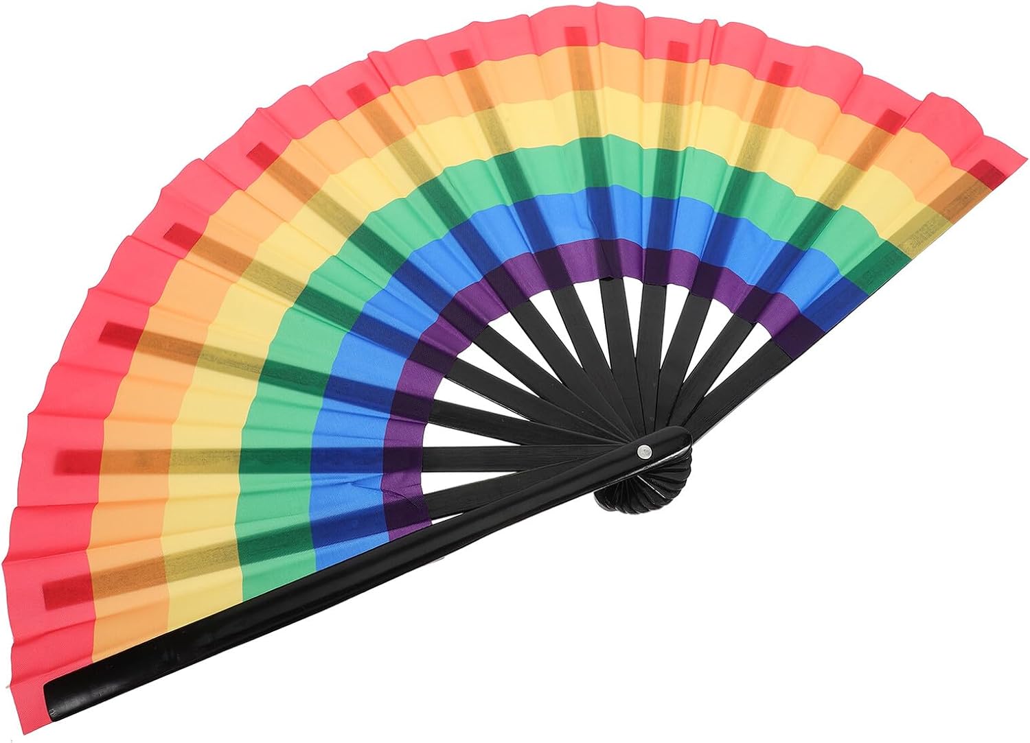 VALICLUD Classic Rainbow Folding Fan Handheld Decorative Fan Portable Vintage Dance Party Prop for Wedding and Festival Accessories
