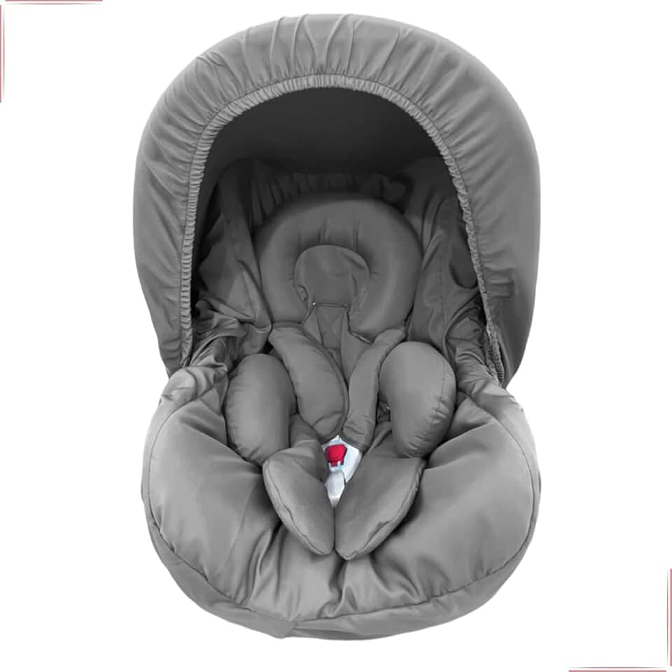 Kit 5 peças para bebê conforto Capa Protetor Cinto Capota Redutor 0-13 kg Galzerano Cosco Burigotto (Cinza Chumbo)