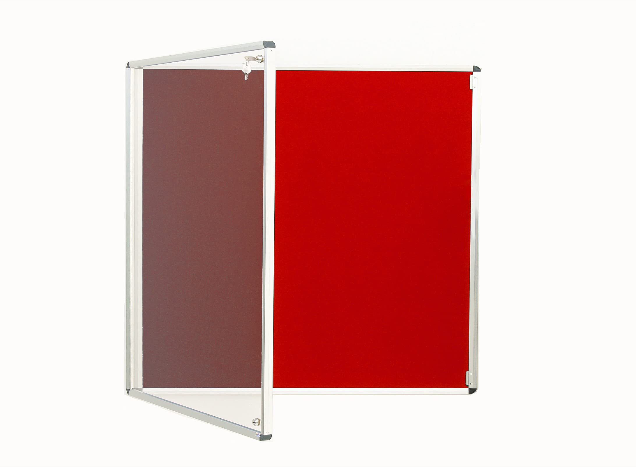 Red Fully Fire Retardant Lockable Notice Board [2 Locks] - Tamperproof Display Board [14 Colours] [6 Sizes]