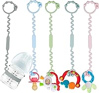 Vista 6 de Toy Straps, Silicone Toy Straps for Stroller, Toy Safety Straps for Toy, Sippy Cup Straps, Adjustable Toy Holder for Stroller, High Chair - BPA Free