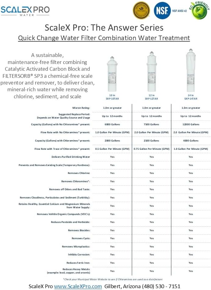 Miniatura 8 de The Answer - Kit combinado de cabezal de apagado automático de 38 pulgadas de cambio rápido de 12 pulgadas y filtro de agua, alta capacidad (hasta