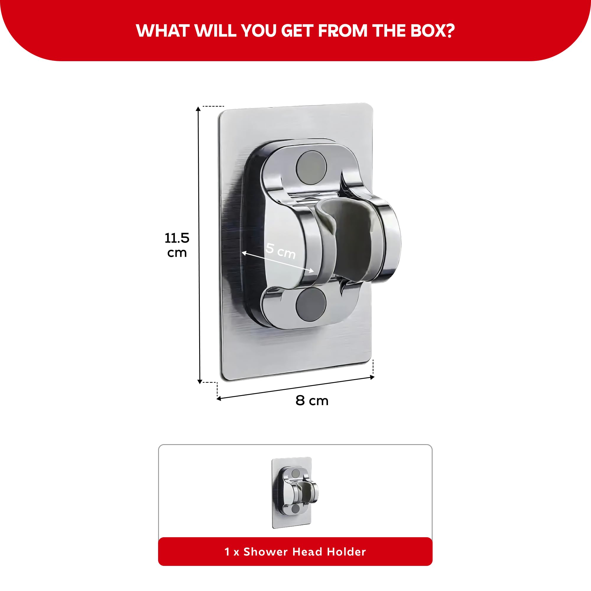 Self Adhesive Hand Shower Holder - No Drill Install -2 Self Adhesive Hand Shower Holder - No Drill Install -2