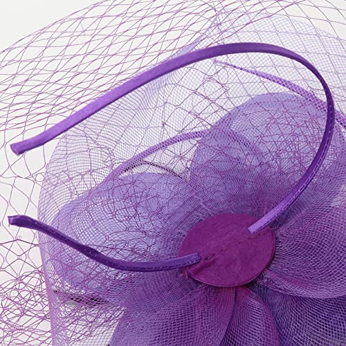 Image of DRESHOW Women Fascinator Hats Tea Party Hat Vintage Pillbox Hat Headband for Cocktail