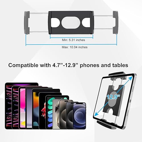 Miniatura 6 de Soporte para tablet para escritoriocamacocinacinta de correr, soporte flexible de 21 pulgadas con cuello de cisne para tablet, soporte para iPad