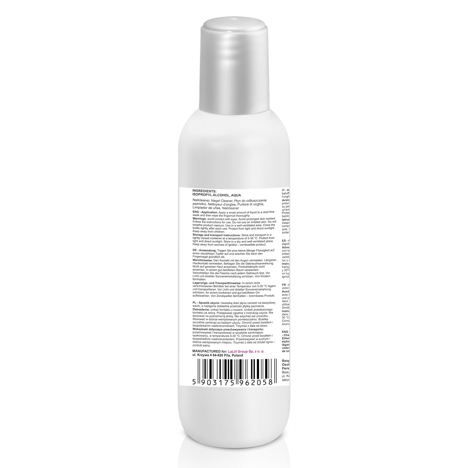 LALILL Zestaw do czyszczenia paznokci 100 ml + acetonowy zmywacz do paznokci 100 ml – odtłuszczacz do paznokci, zmywacz do paznokci, żelów, hybryd, do czyszczenia paznokci żelowych