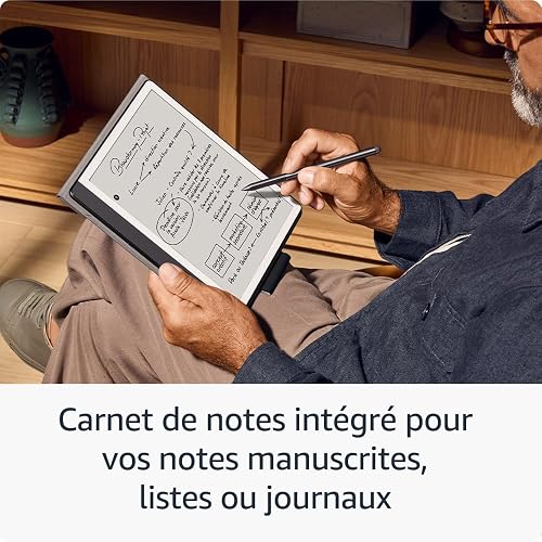 Amazon Kindle Scribe (64 GB) – Redesigned display with uniform borders. Now write directly on books and documents. With built-in notebook summarisation. Includes Premium Pen – Jade Metallic - 4
