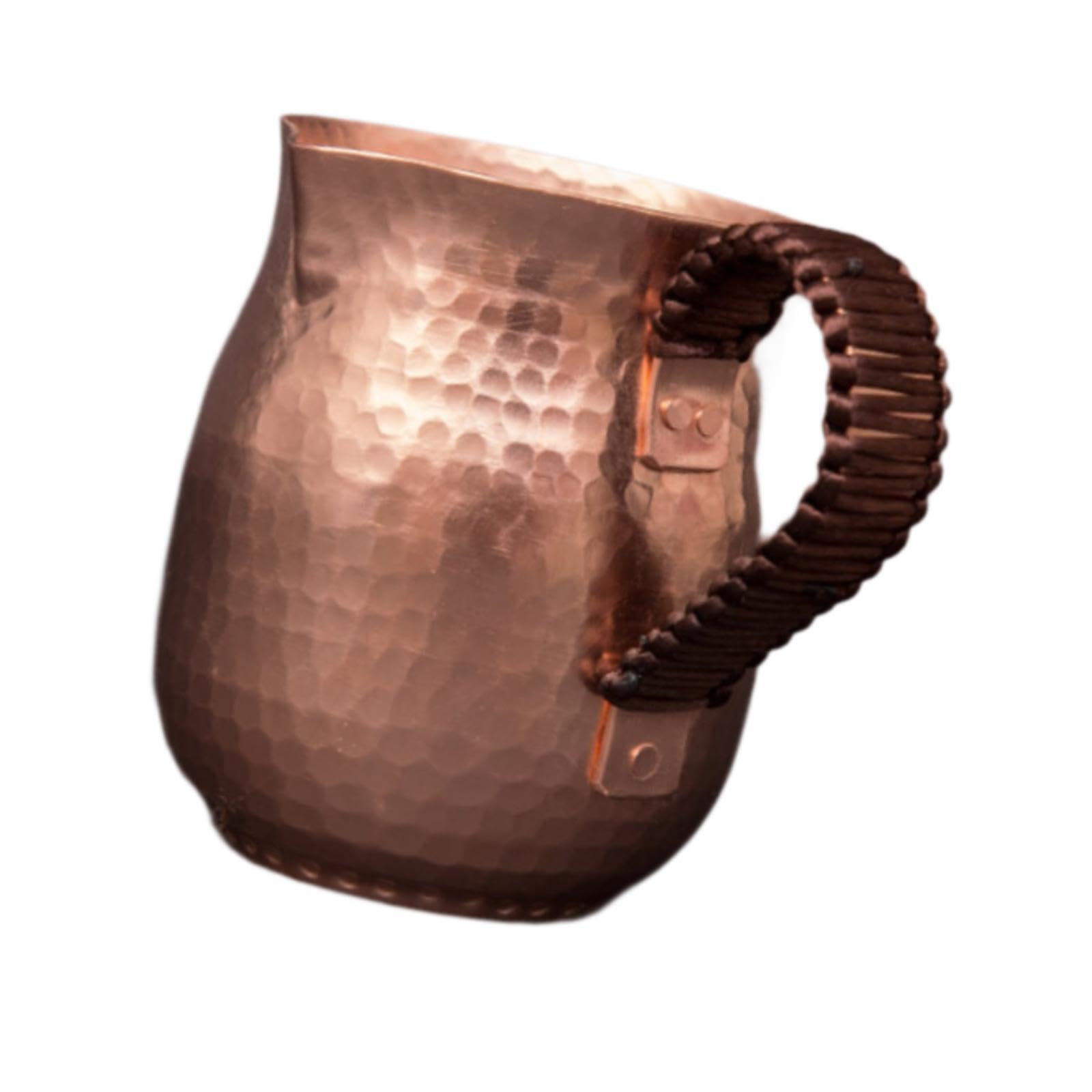 Tazza da tè classica in rame, martellata, splendida lavorazione artigianale, per appassionati e amanti del caffè, brocca per schiumare il latte, 800 ml