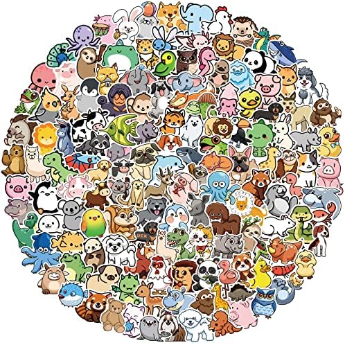 300Pcs Cute Animal Stickers, Vinyl Stickers for Water Bottles,Laptop,Phone,Skateboard,Animals Stickers for Kids Teens