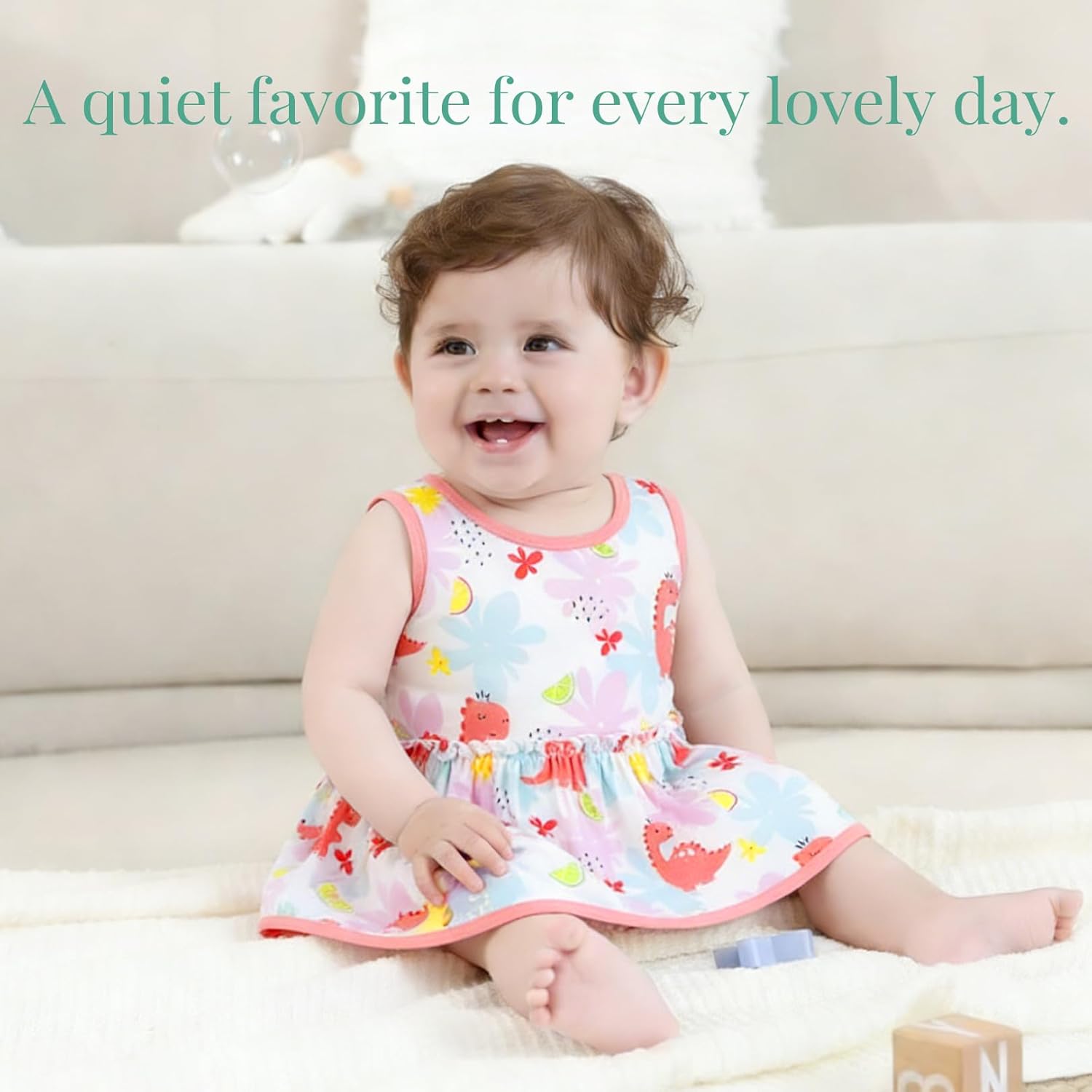 PATPAT Bamboo Baby Girl Clothes - Soft & Breathable Viscose Outfits - Sleeveless Bodysuit Dress Summer- 2 Pack Newborn Infant