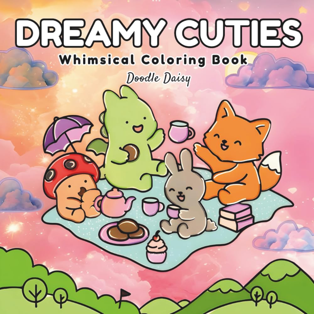 Dreamy Cuties: Whimsical Coloring Book for Adults and Teens with Little Animal Friends and Fantasy Characters on Cozy Daily Adventures in Charming Settings for Relaxation