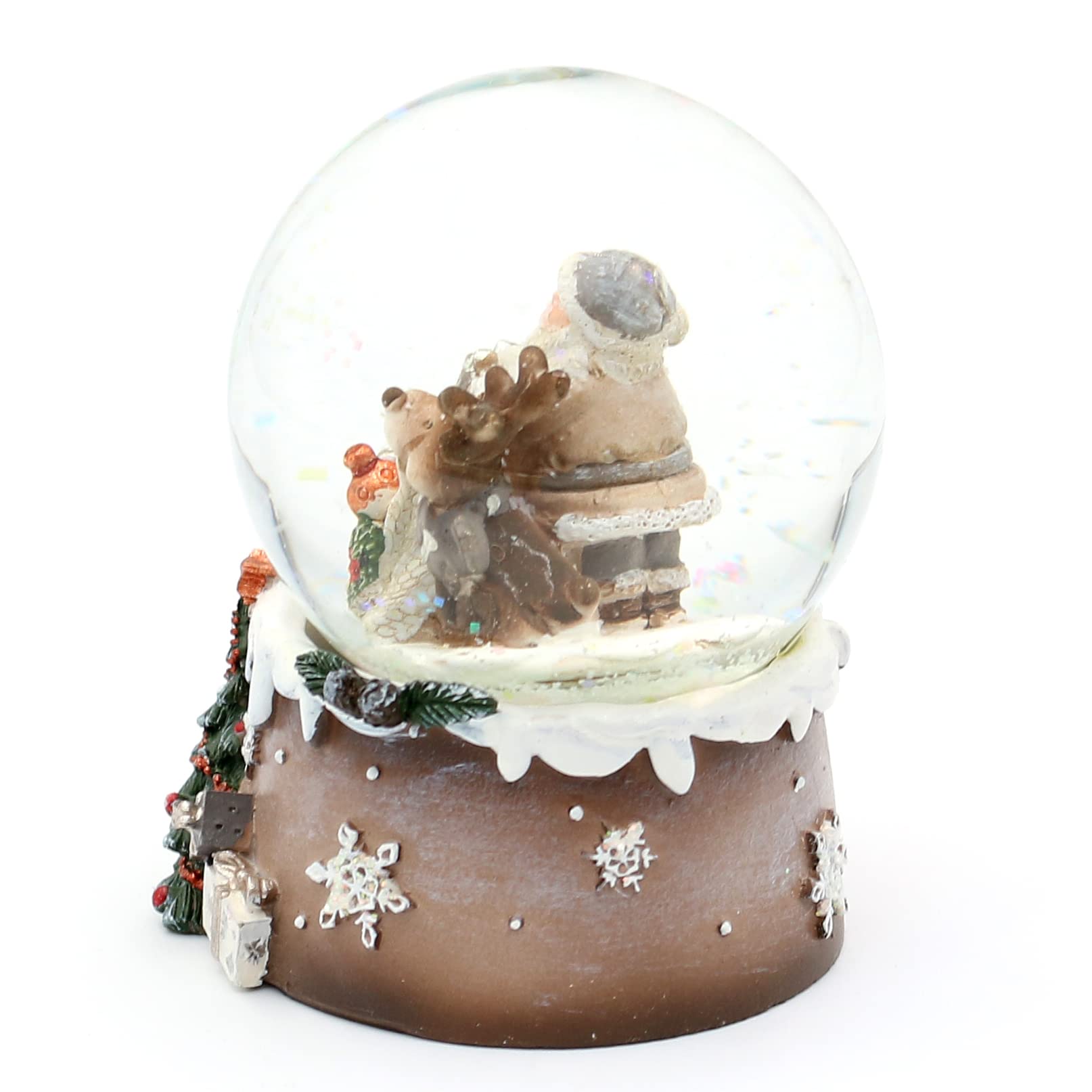 Palla Di Neve Con Alce E Base Rossa - Decorazione Natalizia 7x7x8.5cm - Foto 3