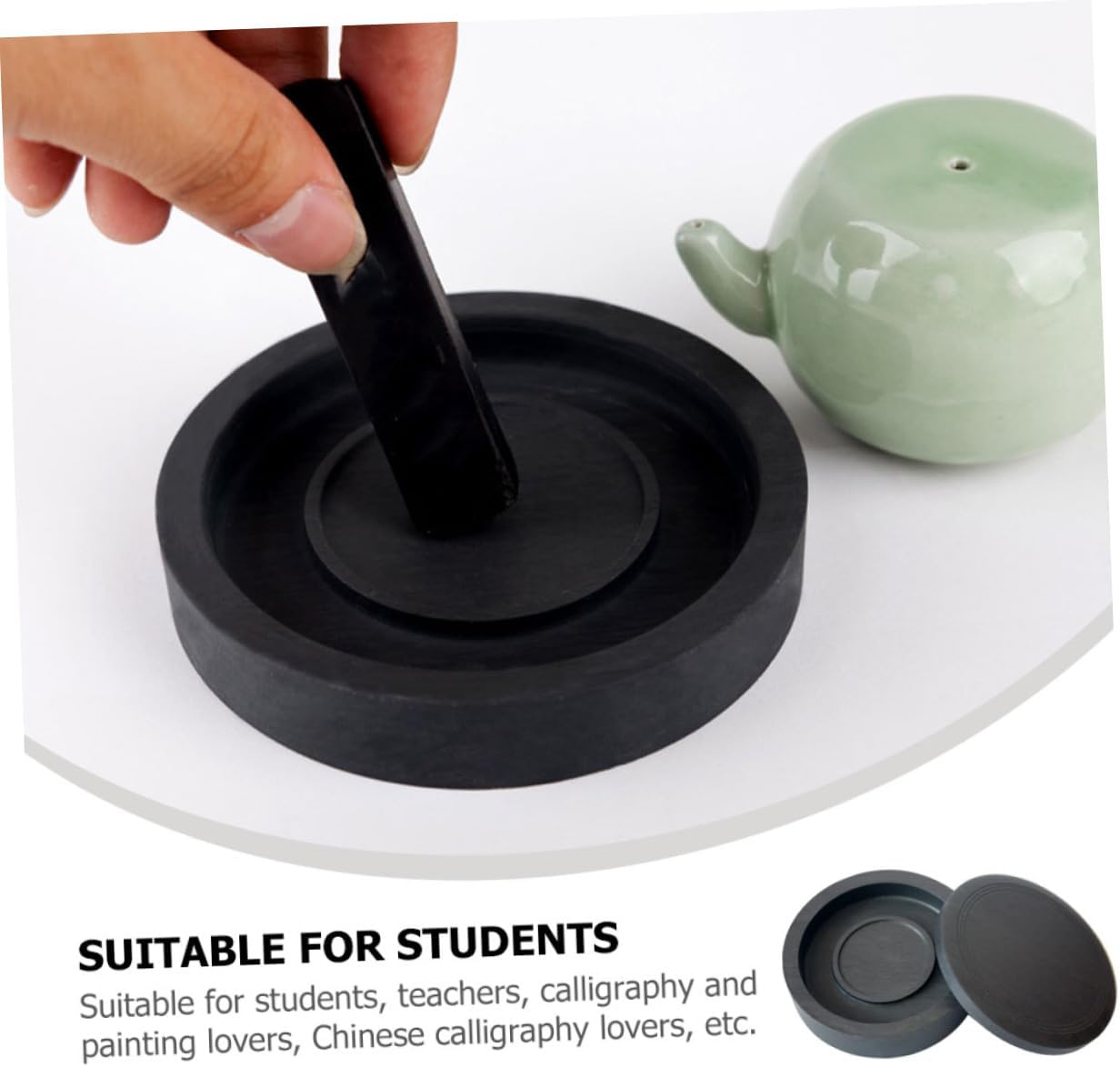 Calligraphy with Lid Ink Stone for Brush Calligraphy Practice Easy to Clean Compact Design for Writing and Painting
