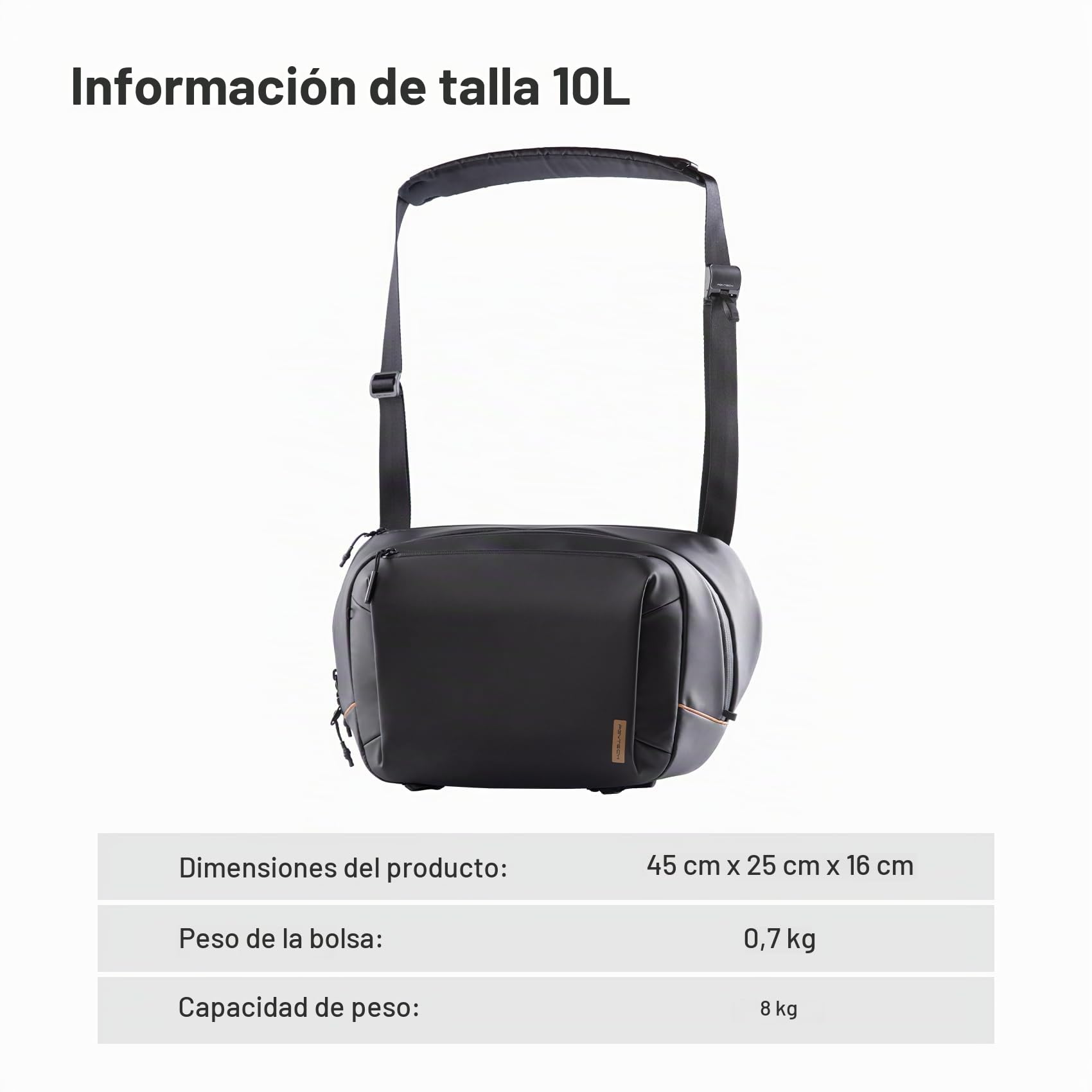 PGYTECH OneGo Solo V2 Bolso Bandolera para Cámara 10L,Mochila Camara Fotografia Profesional,Bolso Bandolera Hombre Compatible con Cámara Canon SLR/Sony/Nikon/DJI Avata 2/DJI Mavic 3/MacBook 14‘’,Negro