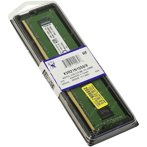 Kingston KVR21N15S8/8 Value RAM DDR4 8 GB DIMM CL15 Unbuffered Non-ECC Memory, Green
