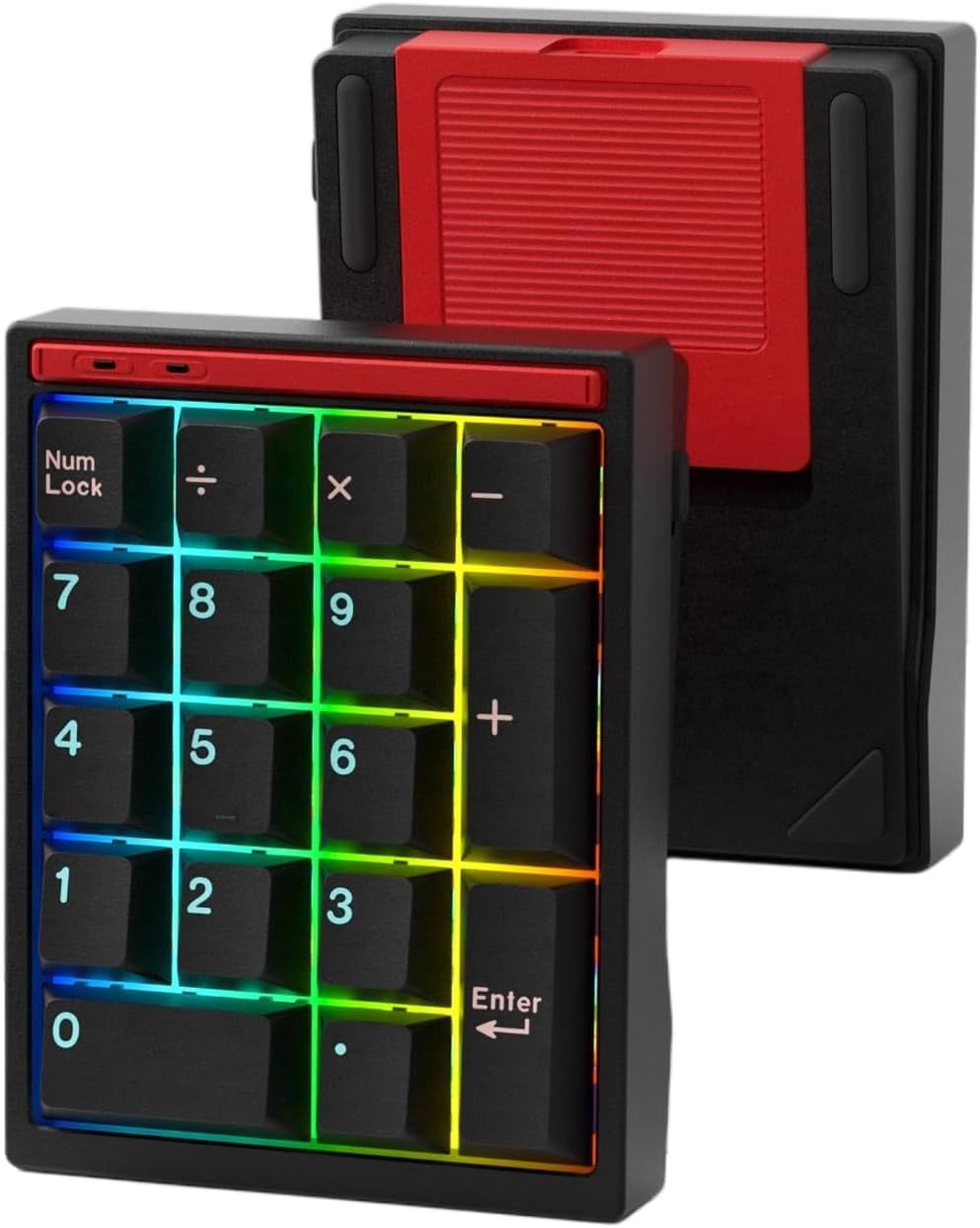 BOYI Y17 Aluminum Mechanical Numpad,Wireless RGB Numeric Keypad,Quick Release Number Pad,Bluetooth 5.0/2.4G/Type-C Tri-Mode Hot Swap 17 Keys PBT Keycap Macro Keypad for Laptop/PC/TKL Keyboards(Black)