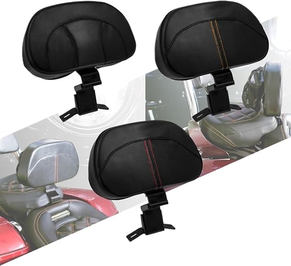 Detachable Backrest Pad Motorcycle Front Driver Rider Backrest Adjustable Black Kit For Touring For Road King CVO For Street Glide 2009-2022 21