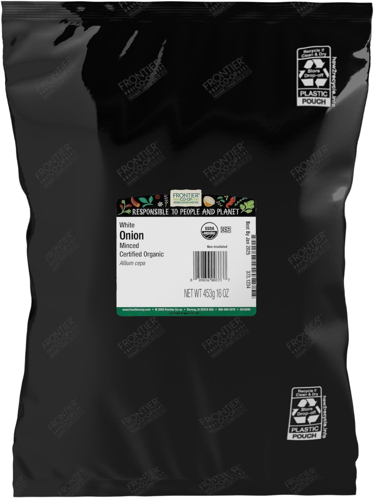 Certified Organic White Minced Onion, 1-Pound Bulk, Warm, Sweet, Salty Flavor For Stews & Soups, Kosher