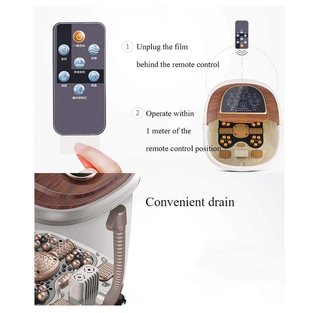 Masajeador de baño con masajeador de baño de pies, masaje motorizado todo en uno, termostato profundo, cubo de pies, control de temperatura, pantalla LED digital