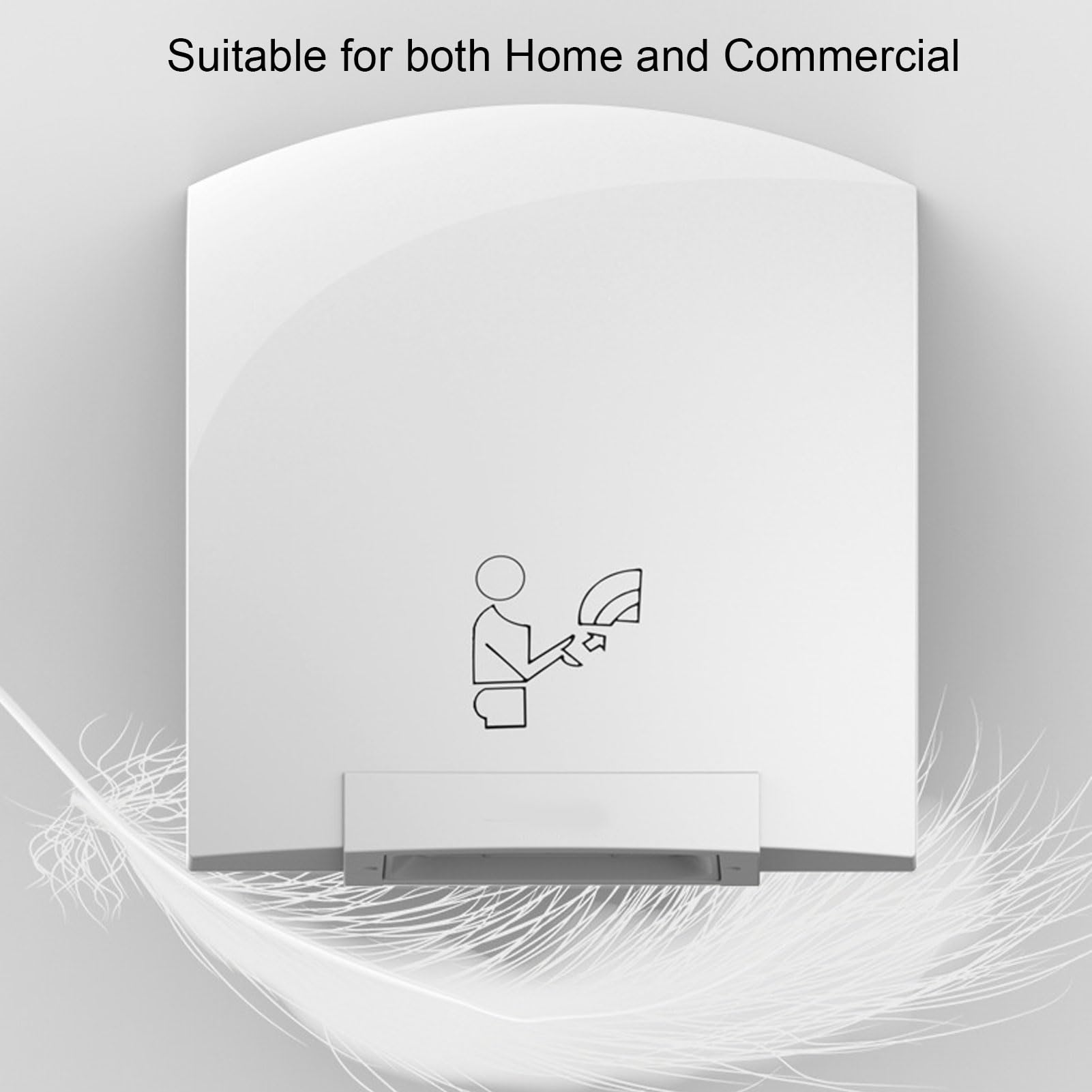 GOWENIC 1200W Hand Dryers, Automatic High Speed Hand Dryer with Strong Airflow, 10S Warm Air Hand Dryer for Bathroom Mall Hotel (US Plug 110V)